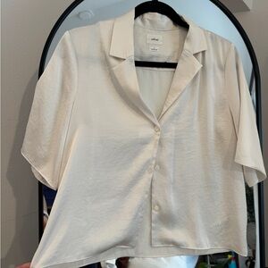 Wilfred Beso Satin Shirt | Like new, Size: Small, Color: Light Birch